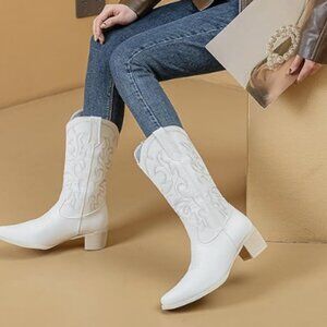 Cowboy Boots For Women Pointy Toe Women's Western Cowgirl Boots Mid Calf B 10